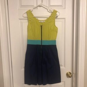 Color block zipper dress